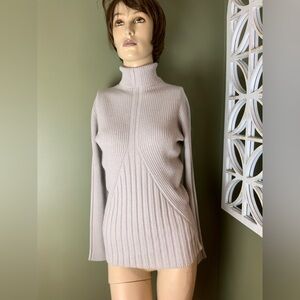 D.Exterior cashmere Ribbed Turtleneck Sweater Cream size Large